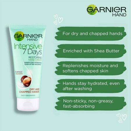 کرم آبرسان دست شی باتر گارنیر Garnier Intensive 7 Days Restoring Hand Cream with Shea Butter