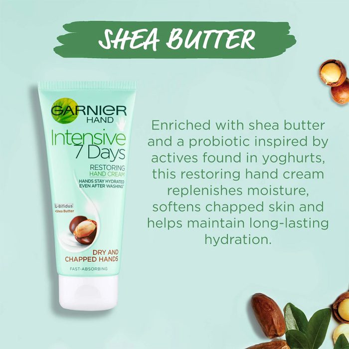 کرم آبرسان دست شی باتر گارنیر Garnier Intensive 7 Days Restoring Hand Cream with Shea Butter