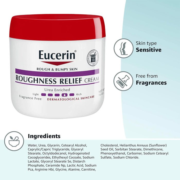 کرم بدن مرطوب کننده و تسکین دهنده اوسرین Eucerin Roughness Relief Cream 454g