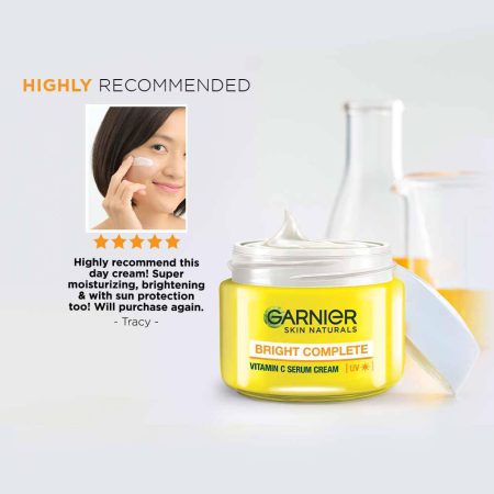 کرم سرم کاسه ای ضد لک و روشن کننده ویتامین سی گارنیر Garnier Bright Complete Vitamin C Serum Cream UV 45g