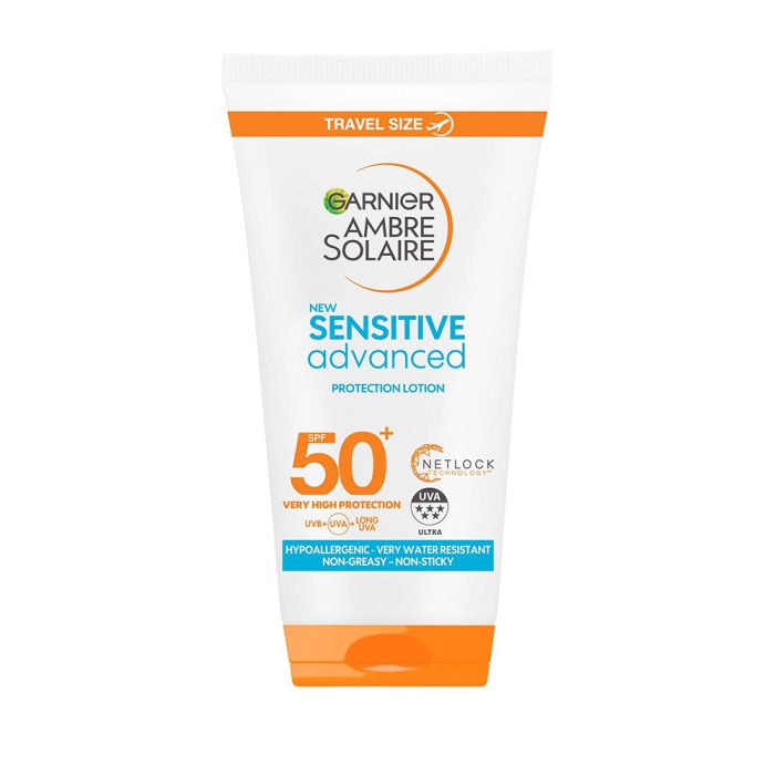 کرم ضد آفتاب ضد حساسیت گارنیر Garnier Ambre Solaire Mini Sensitive Hypoallergenic Sun Protection Cream SPF50+ 50ml Travel