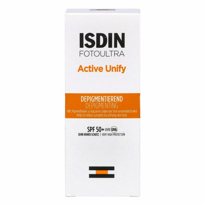 کرم ضد آفتاب ضد لک بی رنگ اکتیو یونیفای ایزدین Isdin Foto Ultra 100 ISDIN Active Unify Fusion Fluid SPF 50+ 50ml