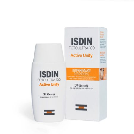 کرم ضد آفتاب ضد لک بی رنگ اکتیو یونیفای ایزدین Isdin Foto Ultra 100 ISDIN Active Unify Fusion Fluid SPF 50+ 50ml