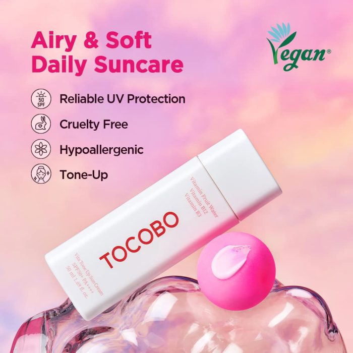 کرم ضدآفتاب ویتامینه تون آپ توکوبو TOCOBO Vita Tone Up Sun Cream SPF50+ PA++++ 50ml