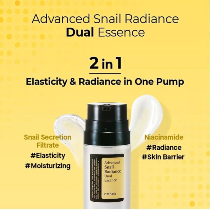 اسنس دوگانه حلزون کوزارکس COSRX Advanced Snail Radiance Dual Essence COSRX Advanced Snail Radiance Dual Essence 80ml