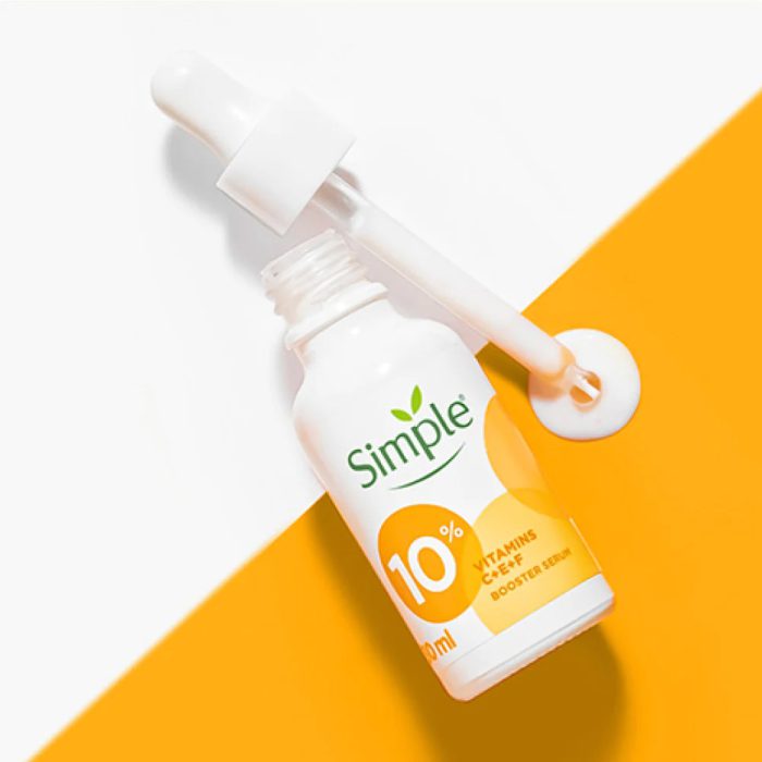 سرم تقویت کننده و روشن کننده ویتامین سی سیمپل Simple 10% Vitamins C+E+F Booster Serum 30Ml