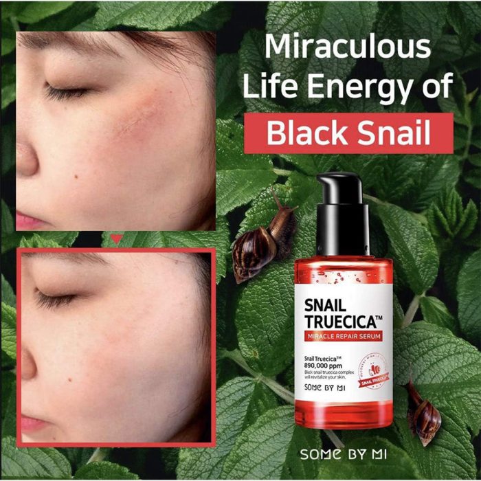 سرم حلزون سیاه ترمیم کننده و تسکین دهنده پوست سام بای می اسنیل تروسیکا Some By Mi Snail Truecica Miracle Repair Serum