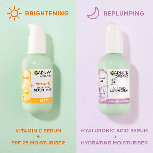 سرم کرم ضد چروک و ضد پیری 2 در 1 هیالورونیک اسید گارنیر Garnier Organic 2 in 1 Anti-Ageing Serum Cream Hyaluronic Acid 50ml