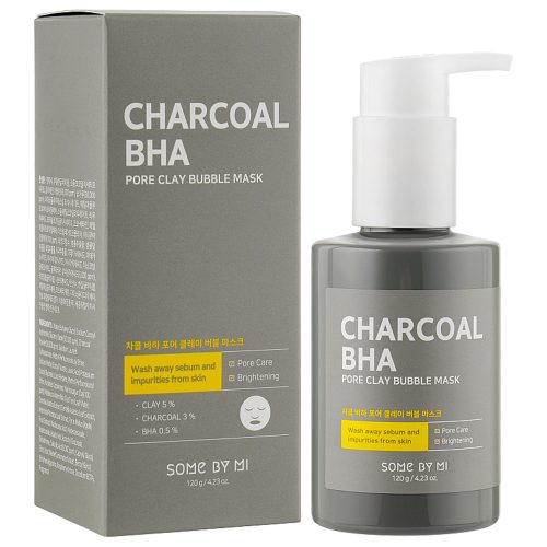 ماسک حبابی زغال سام بای می درمان منافذ و پاکسازی پوست Some By Mi Charcoal BHA Pore Clay Bubble Mask 120g