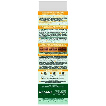 کرم دور چشم روشن کننده ویتامین سی گارنیر Garnier Skin Active Vitamin C Glow Boosting Eye Cream 15ml