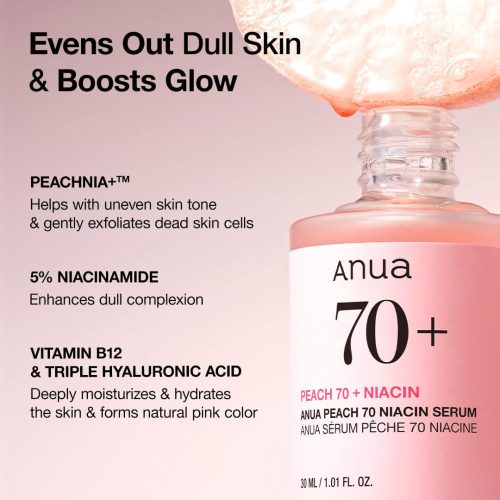 سرم روشن کننده نیاسینامید آنوا حاوی عصاره هلو Anua Peach 70% Niacin Serum 30ml
