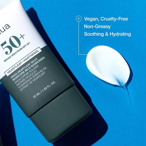 ضد آفتاب مرطوب کننده و تسکین دهنده آنوا ANUA Heartleaf Silky Moisture Sun Cream 50ml