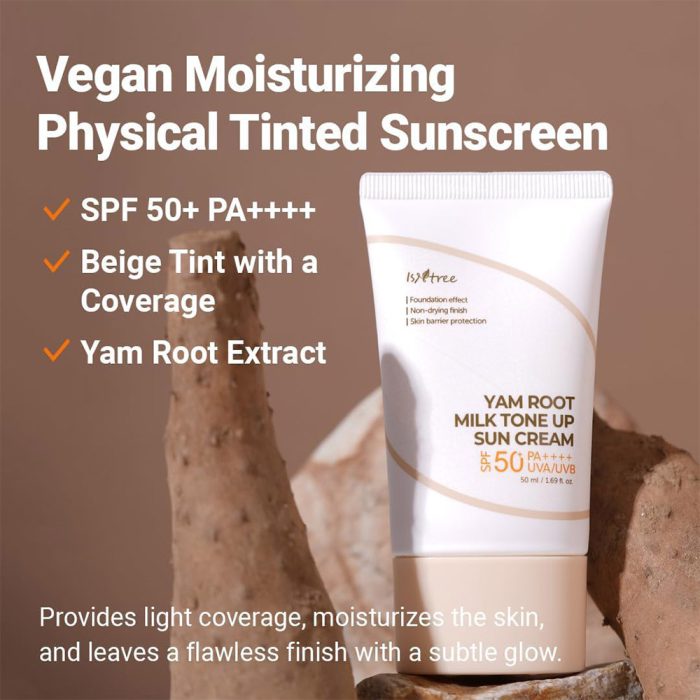 ضد آفتاب یام روت ایزنتری Isntree Yam Root Milk Tone Up Sun Cream 50ml