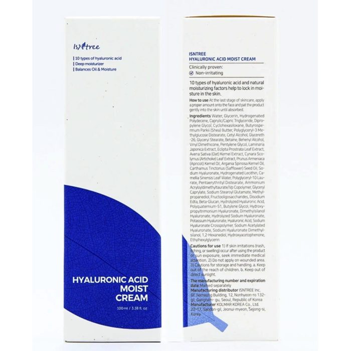 کرم مرطوب کننده و آبرسان هیالورونیک اسید ایزنتری Isntree Hyaluronic Acid Moist Cream 100ml