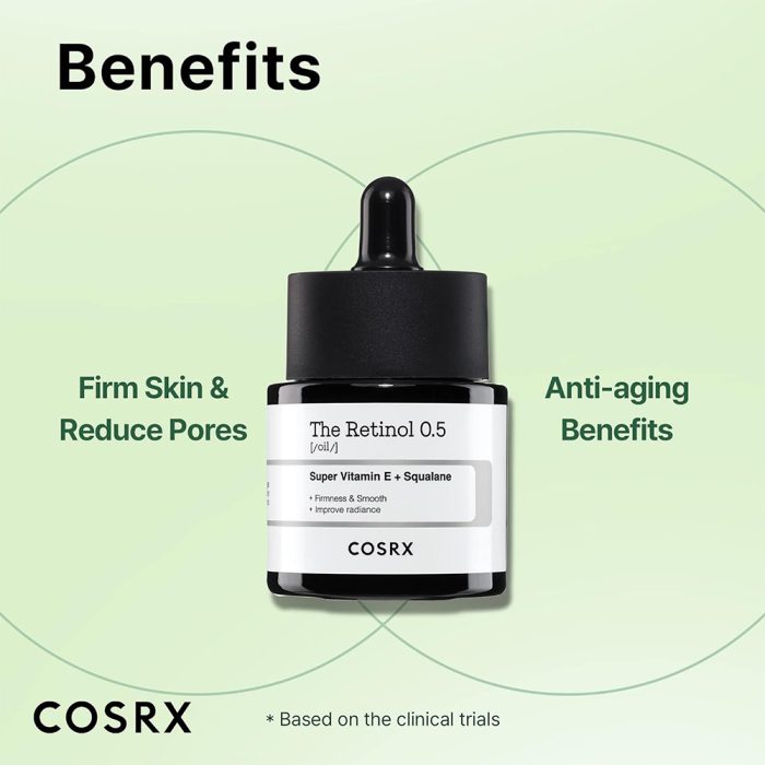 سرم روغنی رتینول 0.5 درصد کوزارکس ضد چین و چروک و آکنه COSRX The Retinol 0.5 Oil 20ml