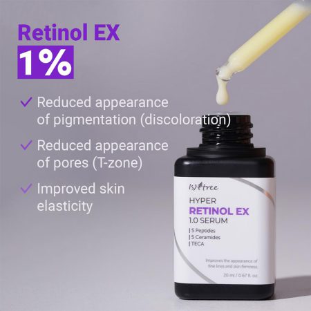 هایپر سرم رتینول ضد چروک و تسکین دهنده ایزنتری Isntree Hyper Retinol EX 1.0 Serum 20ml