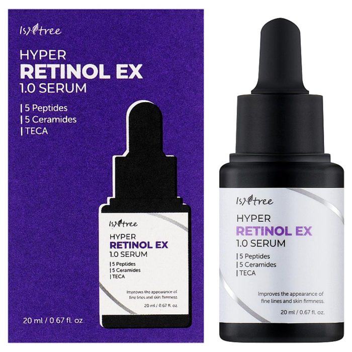 هایپر سرم رتینول ضد چروک و تسکین دهنده ایزنتری Isntree Hyper Retinol EX 1.0 Serum 20ml