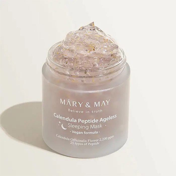 ماسک خواب جوانساز و تسکین دهنده پپتید و عصاره کالاندولا مری اند می Mary & May Calendula Peptide Ageless Sleeping Mask