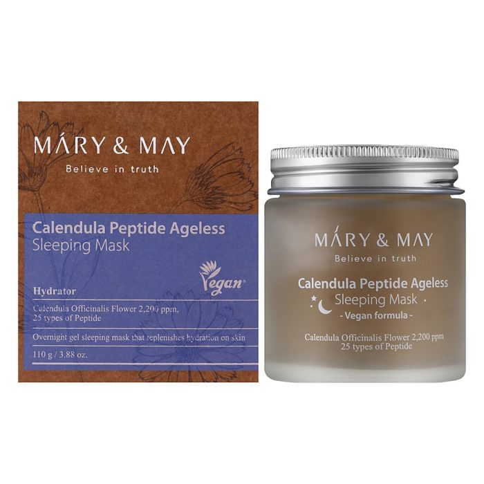 ماسک خواب جوانساز و تسکین دهنده پپتید و عصاره کالاندولا مری اند می Mary & May Calendula Peptide Ageless Sleeping Mask