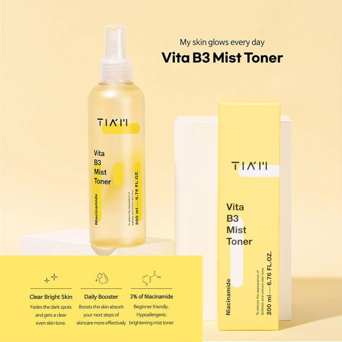 میست تونر ضد لک و روشن کننده نیاسینامید تیام TIA'M Vita B3 Mist Toner 200ml