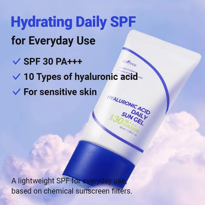 ژل کرم ضد آفتاب هیالورونیک اسید و تسکین دهنده ایزنتری Isntree Hyaluronic Acid Daily Sun Gel