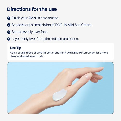کرم ضد آفتاب فیزیکی مرطوب کننده و آبرسان توریدن Torriden Dive in Mild Sun Cream SPF50+ 60ml