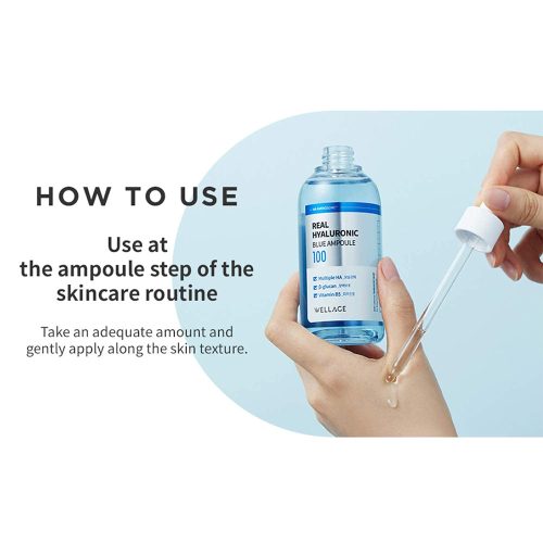 آمپول آبرسان هیالورونیک 100 درصد ولاژ Serum Wellage Real Hyaluronic Blue Ampoule