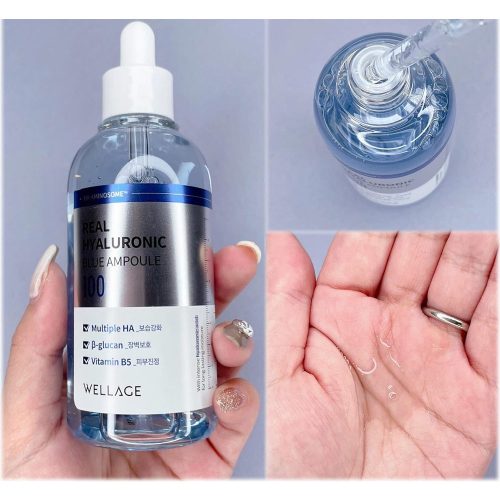 آمپول آبرسان هیالورونیک 100 درصد ولاژ Serum Wellage Real Hyaluronic Blue Ampoule