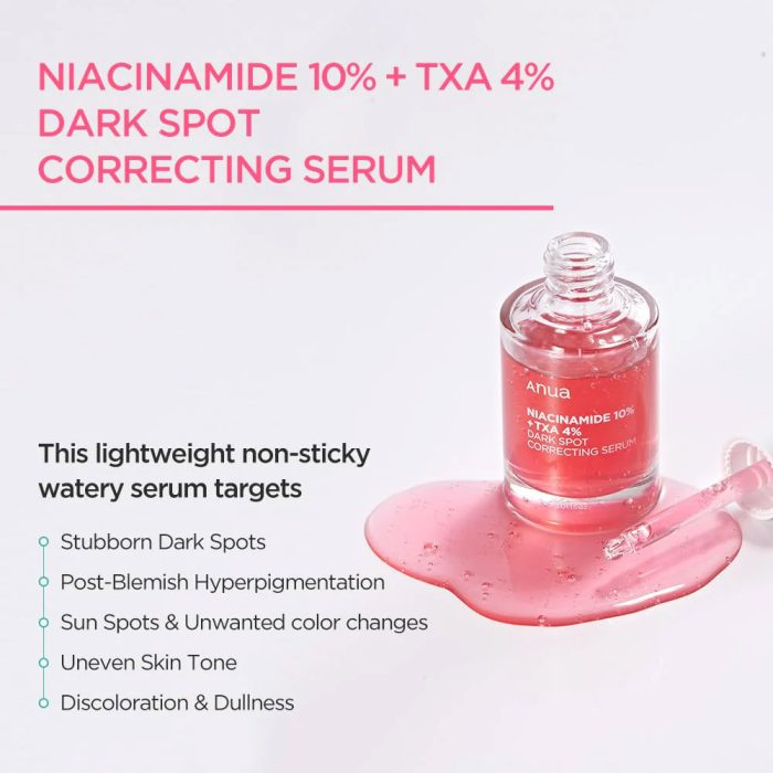 سرم ضد لک نیاسینامید 10% + ترانگزامیک اسید 4% آنوا Anua Niacinamide 10% + TXA 4% Dark Spot Correcting Serum