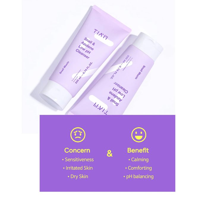 ژل شوینده ملایم حلزون و آزولن تیام TIAM Snail & Azulene Low pH Cleanser