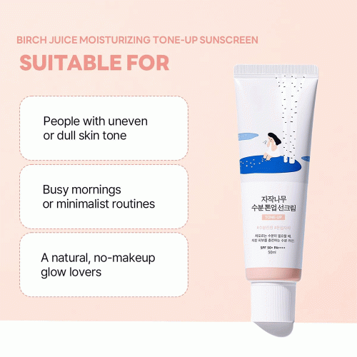 کرم ضد آفتاب تون آپ تسکین دهنده و مرطوب کننده شیره توس راندلب Round Lab Birch Juice Moisturizing Tone-up Sunscreen