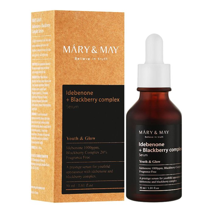 سرم روشن کننده و جوانساز ایدبنون و بلک بری مری اند می MARY & MAY Idebenone + Blackberry Complex Serum