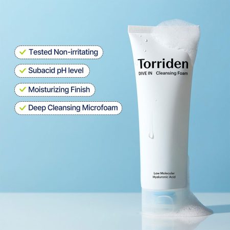 فوم شستشوی مرطوب کننده هیالورونیک اسید توریدن Torriden Dive In Low Molecular Hyaluronic Acid Cleansing Foam