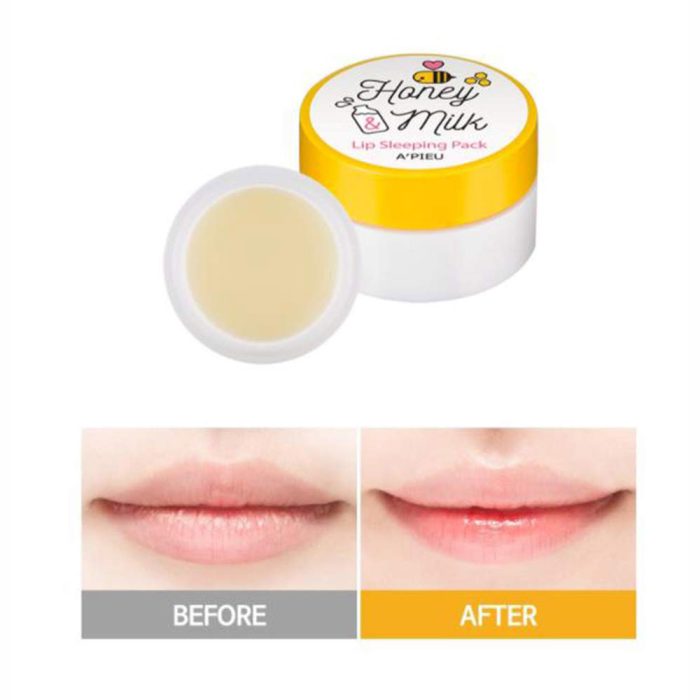 ماسک لب خواب شیر و عسل اپیو A'Pieu Honey & Milk Lip Sleeping Pack