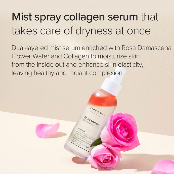 میست آبرسان و جوانساز کلاژن رز مری اند می MARY & MAY Rose Collagen Mist Serum