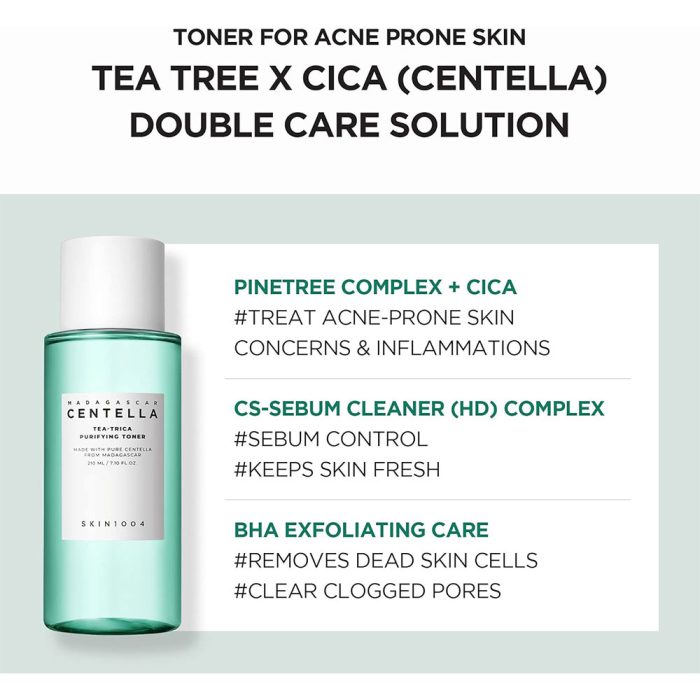 تونر ضد جوش تی تریکا اسکین 1004 SKIN1004 Centella Tea-Trica Purifying Toner