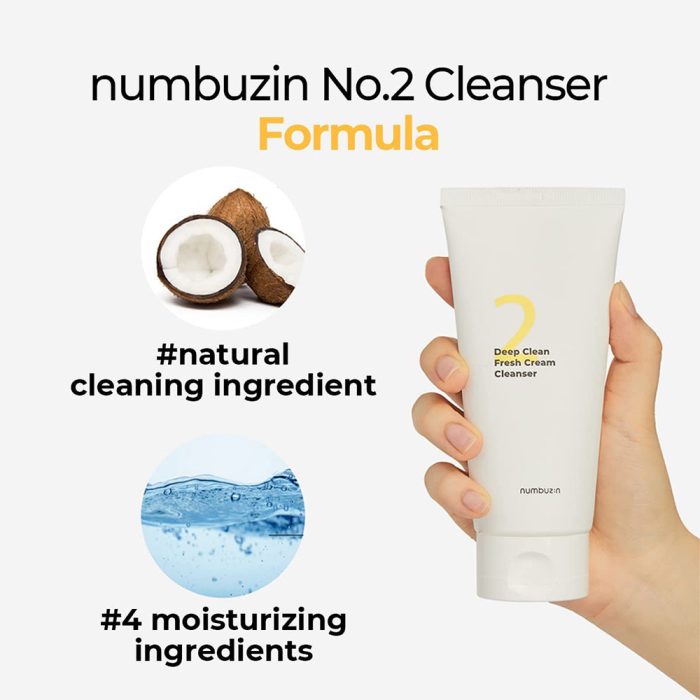 شوینده پاک کننده عمقی شماره 2 نامبوزین Numbuzin No.2 Deep Clean Fresh Cream Cleanser