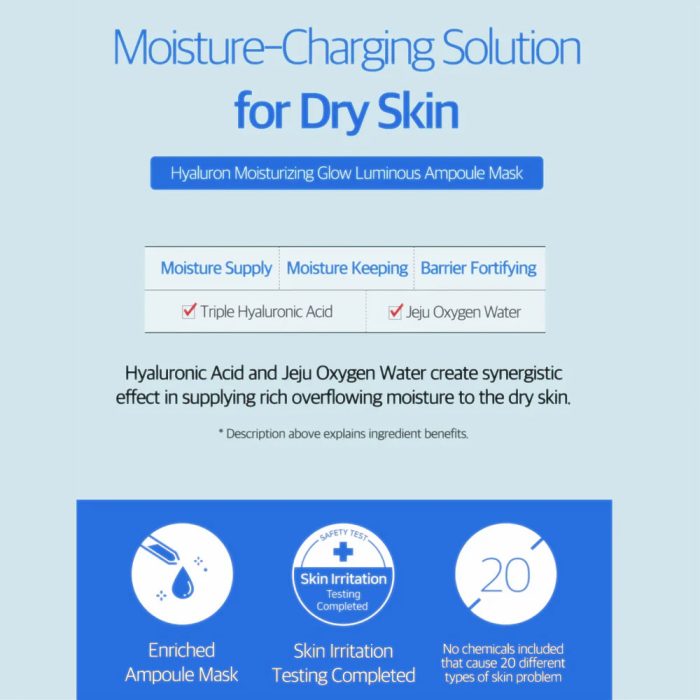 شیت ماسک آبرسان و درخشان کننده سام بای می Some By Mi Hyaluron Moisturizing Glow Luminous Ampoule Mask