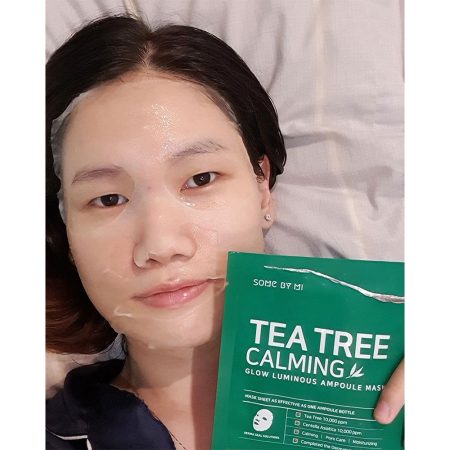 شیت ماسک تسکین دهنده و ترمیم کننده چای سبز سام بای می Some By Mi Tea Tree Calming Glow Luminous Ampoule Mask