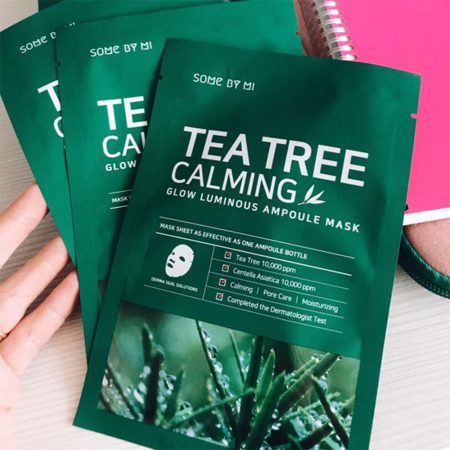 شیت ماسک تسکین دهنده و ترمیم کننده چای سبز سام بای می Some By Mi Tea Tree Calming Glow Luminous Ampoule Mask