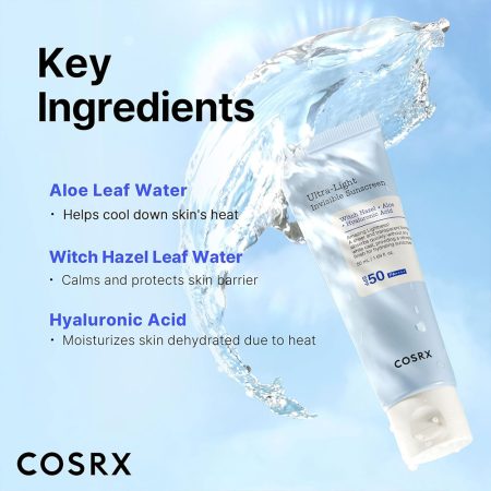 ضد آفتاب مرطوب کننده و فوق سبک اولترا لایت کوزارکس COSRX Ultra-Light Invisible Sunscreen