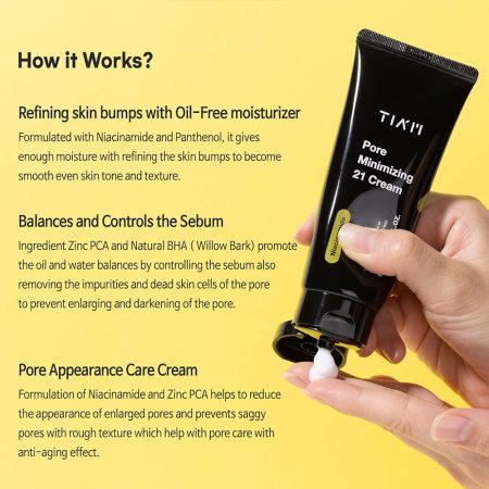 کرم روشن کننده و کنترل منافذ تیام TIAM Pore Minimizing 21 Cream