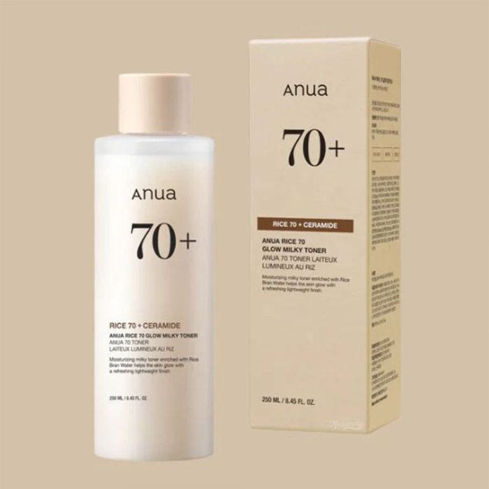 تونر روشن کننده و آبرسان برنج آنوا Anua Rice 70 Glow Milky Toner