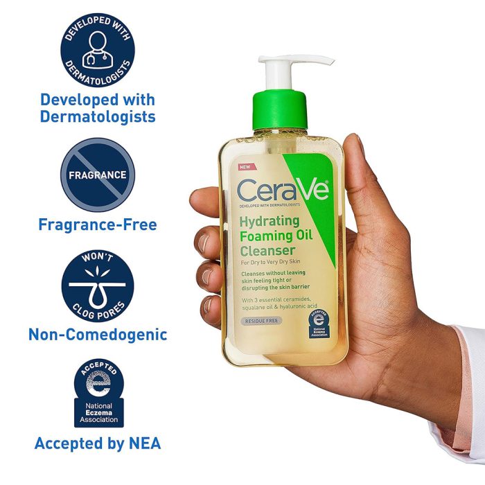 فوم شستشوی روغنی آبرسان سراوی مخصوص پوست نرمال تا خشک CeraVe Hydrating Foaming Oil Cleanser