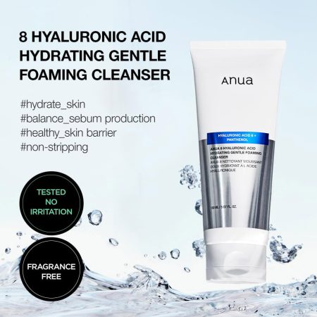 فوم شستشوی هیالورونیک اسید و پنتنول آنوا ANUA 8 Hyaluronic Acid Hydrating Gentle Foaming Cleanser