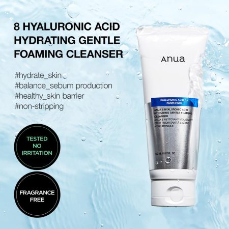 فوم شستشوی هیالورونیک اسید و پنتنول آنوا ANUA 8 Hyaluronic Acid Hydrating Gentle Foaming Cleanser