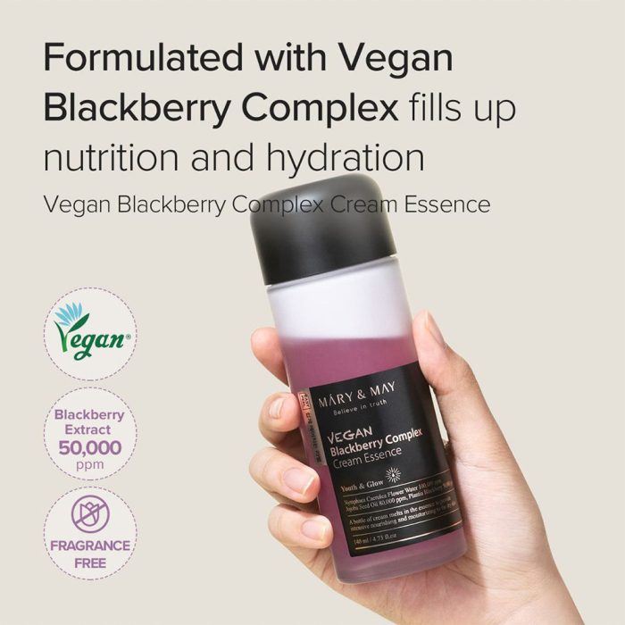 کرم اسنس آبرسان و روشن کننده کمپلکس بلک بری مری اند می Mary & May Vegan Blackberry Complex Cream Essence