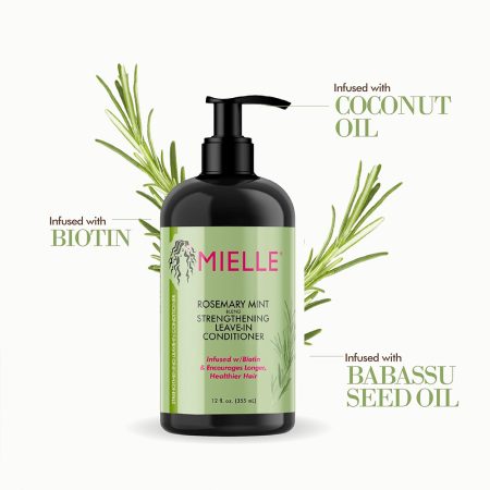 نرم کننده ضد ریزش و تقویت کننده نعناع و رز ماری میله ارگانیک Mielle Rosemary Mint Strengthening Leave in Conditioner