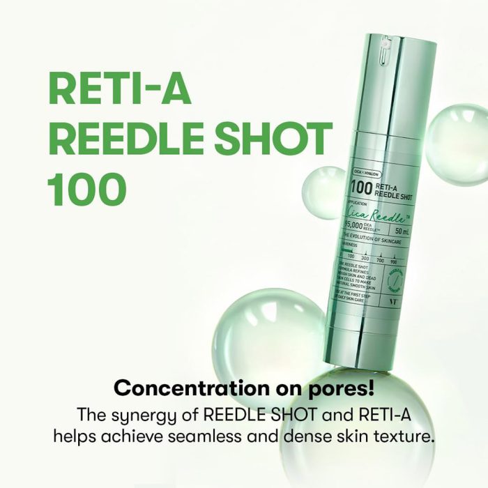 اسنس ترمیم کننده و ضد چروک رتینول ریدل شات 100 وی تی کازمتیک VT Cosmetics Reti-A Reedle Shot 100