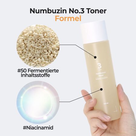 تونر اسنس شفاف و روشن کننده شماره 3 نامبوزین NUMBUZIN No. 3 Super Glowing Essence Toner